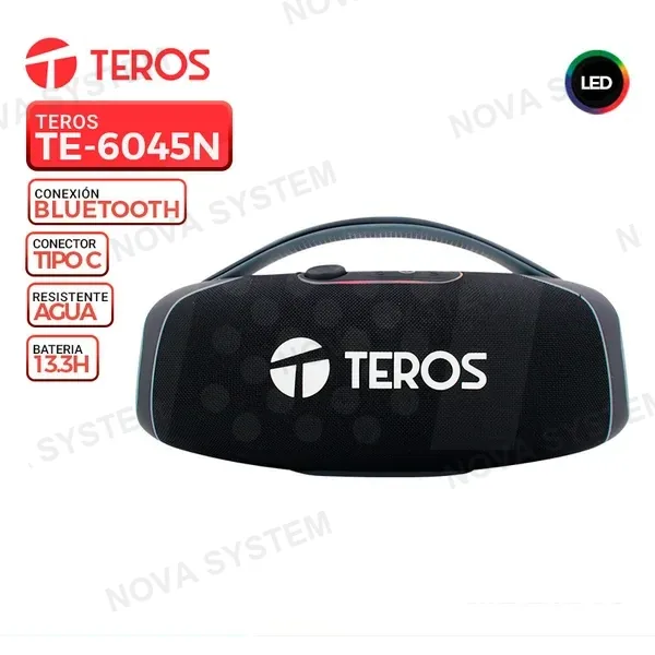 TEROS PARLANTE TEROS TE-6045N, Bluetooth, 60W, Radio FM, USB, Luces Led