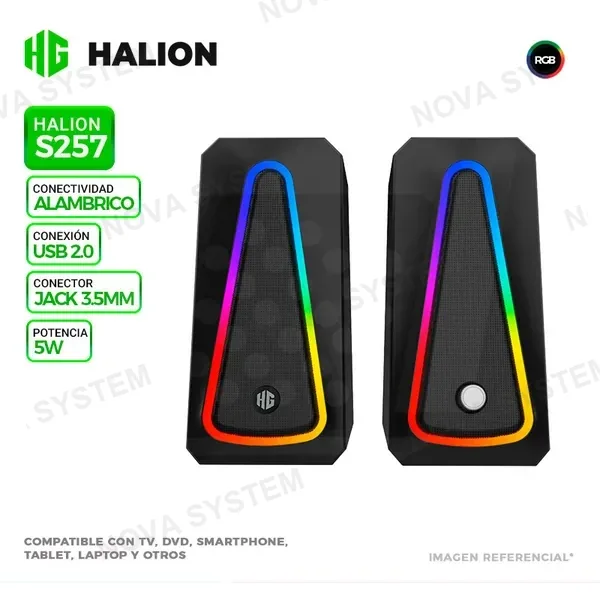 HALION PARLANTE 2.0 HALION, GAMING S257 RGB