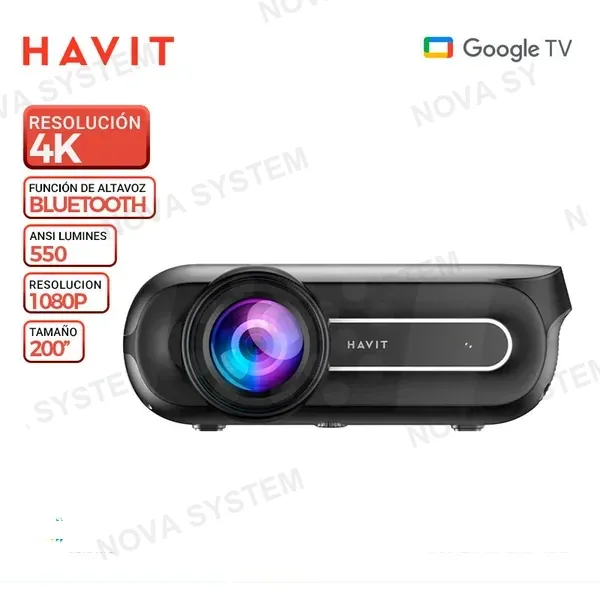 HAVIT PROYECTOR HAVIT PJ209APlus SMART, SOPORTA 4K, 550 ANSI LUMENS