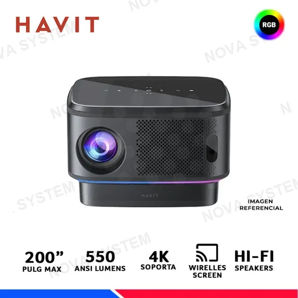 HAVIT PROYECTOR HAVIT PJ300 PRO SMART, SOPORTA 4K, 550 ANSI LUMENS