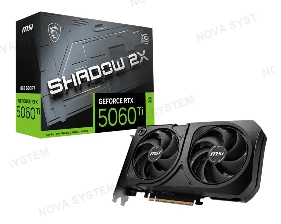MSI TARJETA DE VIDEO MSI RTX 5060TI SHADOW 2X PLUS 8GB GDDR7 OC BLACK