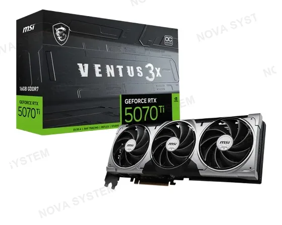 MSI TARJETA DE VIDEO, MSI, RTX 5070TI VENTUS 3X 16GB GDDR7 OC