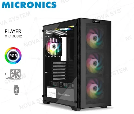 MICRONICS CASE PLAYER ATX MICRONICS 4FAN USB3.0 MESH