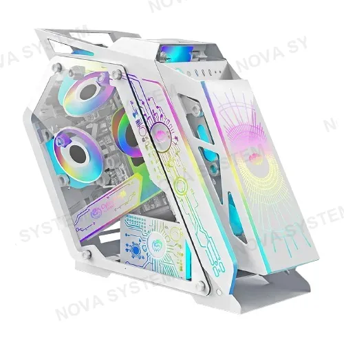 CASE GAMER, CYBERTEL TRANSFORMER CBX8118W WHITE ROBOT 6 FAN ARGB