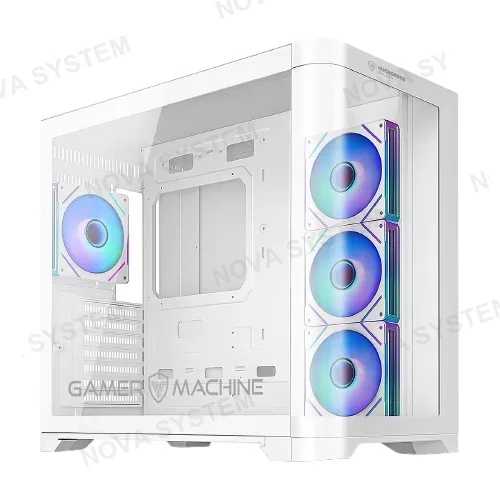 MICRONICS CASE GAMER, MICRONICS GAMING ATX GALAXY MIC FC1034W 4FAN ARGB WHITE