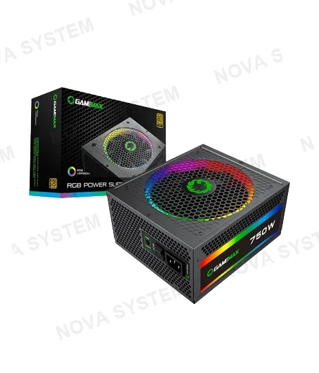 GAMEMAX FUENTE DE PODER GAMEMAX RGB-750W 80 PLUS GOLD FULL MODULAR