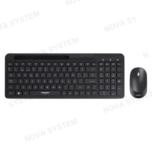 MICRONICS KIT TECLADO + MOUSE OFICINA, MICRONICS, SHELBY BLACK MIC WT805 WIFI RECARGABLE
