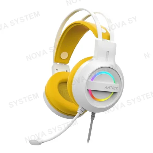 ANTRYX AUDIFONO GAMER, ANTRYX, IRIS-W 7.1 WHITE - YELLOW
