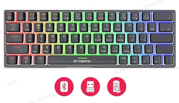 3M TECLADO MECANICO GAMER, CYBERTEL, COMMANDER 3 K1013-3M RGB WIFI BT