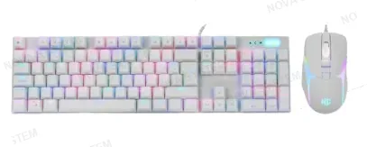 HALION KIT GAMING HALION DAMON HA-863C WH, TECLADO Y MOUSE SWITCH RED RGB