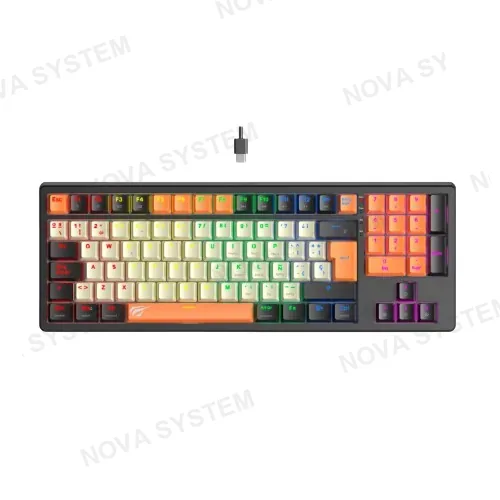 HAVIT TECLADO GAMER, HAVIT, KB512L-SP TRICOLOR RGB 87KEYS
