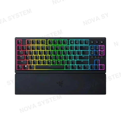 RAZER TECLADO, RAZER ORNATA V3 TKL MECHA-MEMBRANE US LOW PROFILE CHROMA BLACK