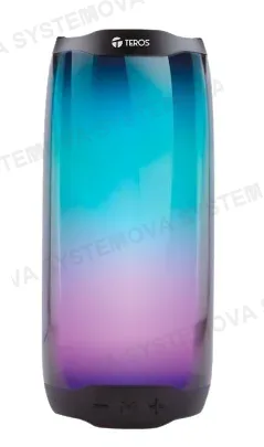 TEROS PARLANTE , TEROS, TE-6044N BLUETOOTH RGB 5W BLACK RESISTENTE AL AGUA