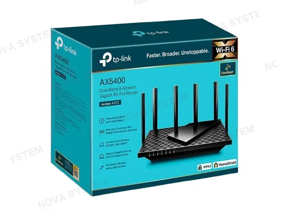 TP-LINK ROUTER, TP LINK, ARCHER AX5400 AX72 WIFI6 DUAL BAND