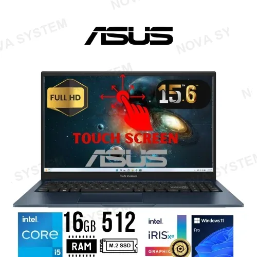 ASUS LAPTOP ASUS VIVOBOOK TACTIL X1504VA-E84085,INTEL CORE 5 120U, 16 GB DDR5, 512 GB SSD, 15.6 FHD.TOUCH Quiet Blue