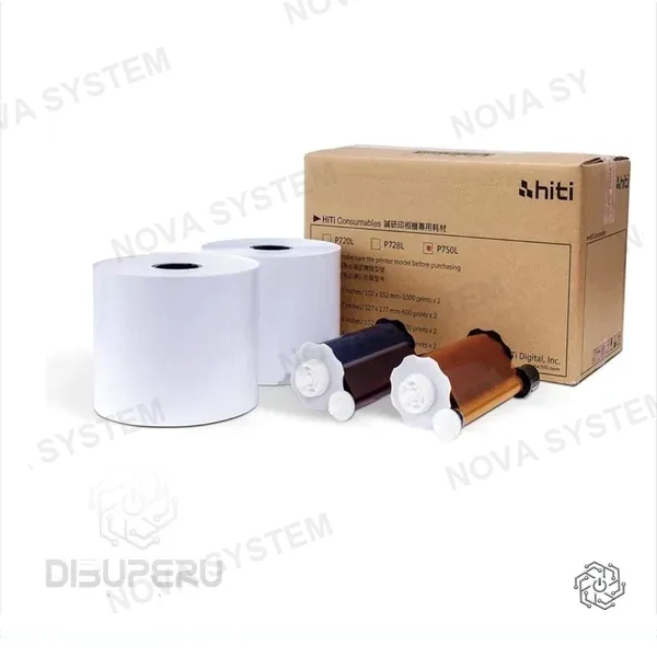 HITI KIT DE IMPRESION (2 BOBINAS DE PAPEL+2 CINTAS TERMICAS 15X20) HITI