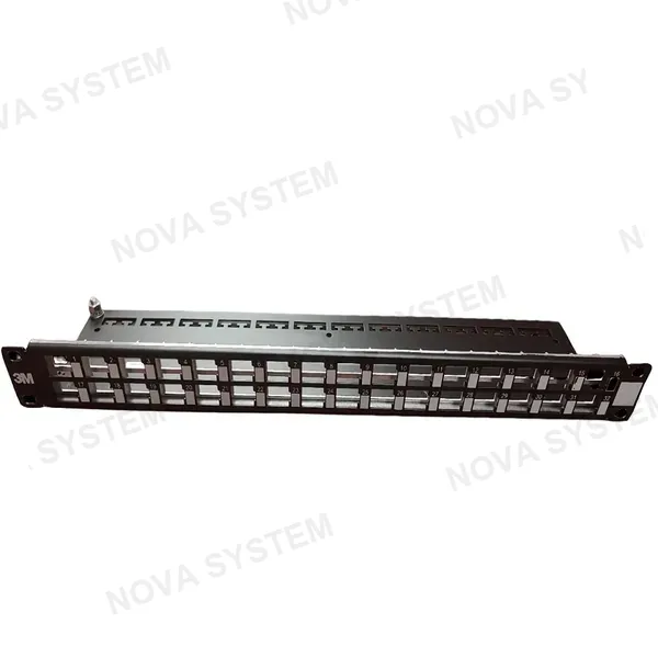 3M 3M VOLPPHDBF32K, Patch panel Panel de conexión recto blindado 32 puertos Cat 6/6A negro