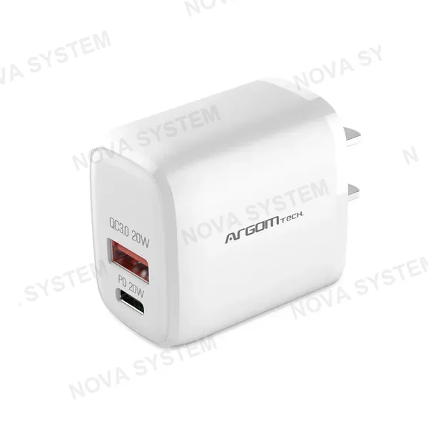 ARGOMTECH ARGOMTECH CARGADOR DUAL CARGA RAPIDA TIPO C+ USB DE 40W