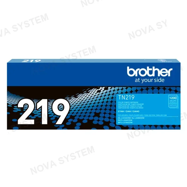 BROTHER BROTHER TN219C Tóner Brother Cian para L3560, L3760, L3280. Rendimiento 1200 páginas
