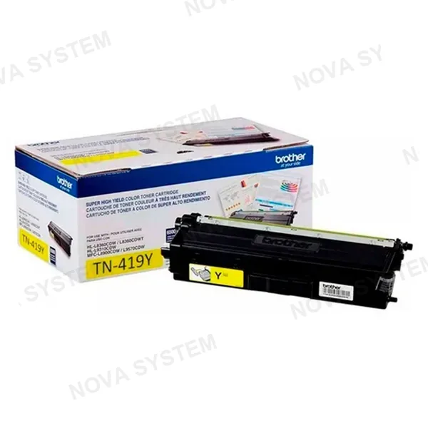 BROTHER BROTHER TN419Y Tóner Brother Amarillo para L8360CDW y otras. Rendimiento 9,000 páginas