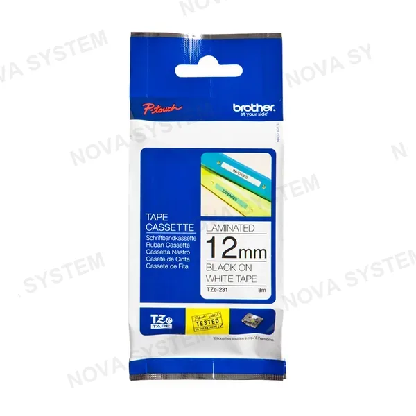BROTHER P-TOUCH BROTHER TZE-231 Cinta Laminada Color Blanco 12mm x 8m