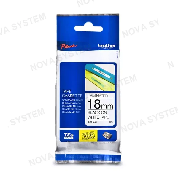 BROTHER P-TOUCH BROTHER TZE-241 Cinta Laminada Color Blanco 18mm x 8m