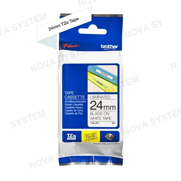 BROTHER P-TOUCH BROTHER TZE-251 Cinta Laminada Color Blanco 24mm x 8m