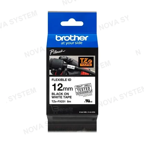 BROTHER P-TOUCH BROTHER TZE-FX231 Cinta Laminada Flexible Blanco 12mm x 8m