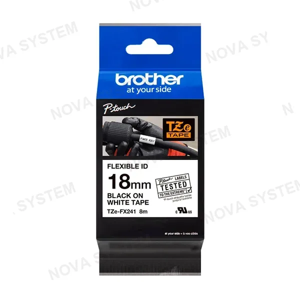 BROTHER P-TOUCH BROTHER TZE-FX241 Cinta Laminada Flexible Blanco 18mm x 8m