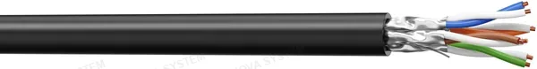 MMC MULTIMEDIA CONNECT Cable UTP FTP Cat6A, MMC M5254SHINOUT Cable de red LSHZ 23awg chaqueta color negro. Carrete de 500m. Para uso interior y exterior