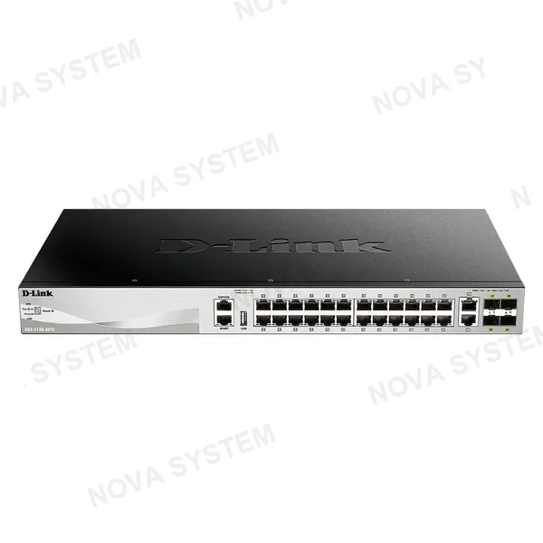 D-LINK D-LINK DGS-3130-30TS Switch administrable de24 puertos 10/100/1000 RJ45 + 2 puertos 10GB base RJ45 + 2 puertos SFP + DE 10GB