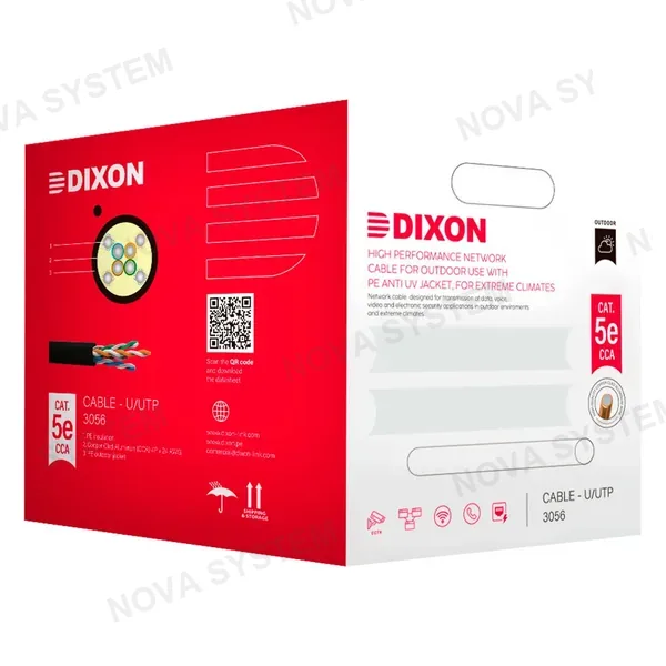DIXON DIXON 3056 Cable UTP Cat5E CCA 24AWG Bañado Negro UV Exterior 305m