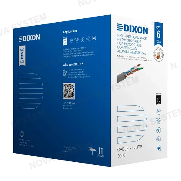DIXON DIXON 3060 Cable UTP Cat6 CCA 23AWG Bañado Gris 305m