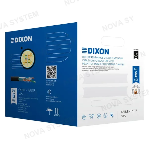 DIXON DIXON 3067 Cable F/UTP Cat6 CCA 23AWG PE Exterior Negro 305m