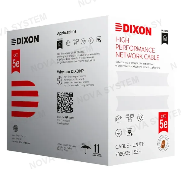 DIXON DIXON 7060/25 LSZH Cable UTP Cat5e Cobre 25WG Gris 305m