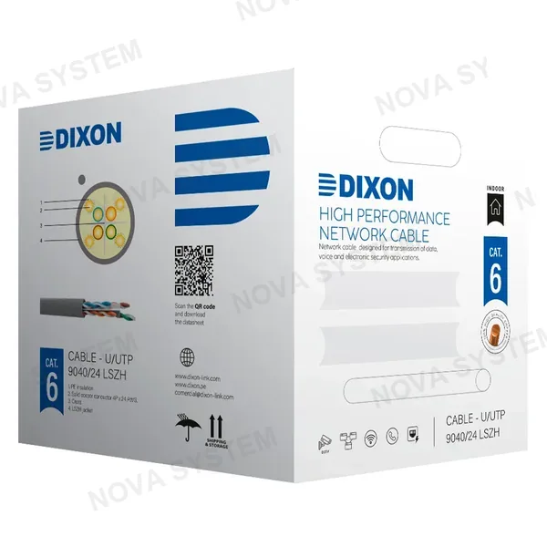 DIXON DIXON 9040/24 LSZH Cable UTP Cat6 Cobre 24AWG Gris 305m