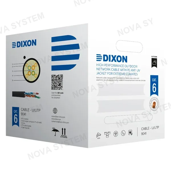 DIXON DIXON 9041 Cable UTP Cat6 Cobre 23AWG PE Exterior Negro 305m