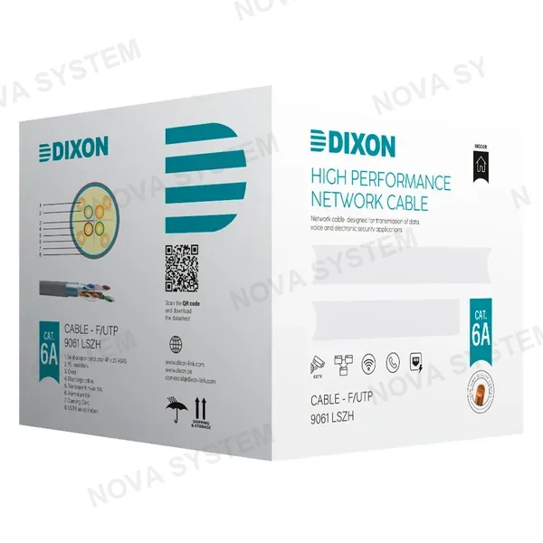 DIXON DIXON 9061 LSZH Cable F/UTP Cat6A Cobre 23AWG Gris 305m