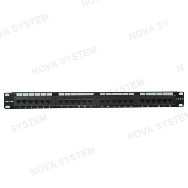 DIXON DIXON P24T-K11-C6C/BK Patch panel 24 Puertos Cat 6 cargado