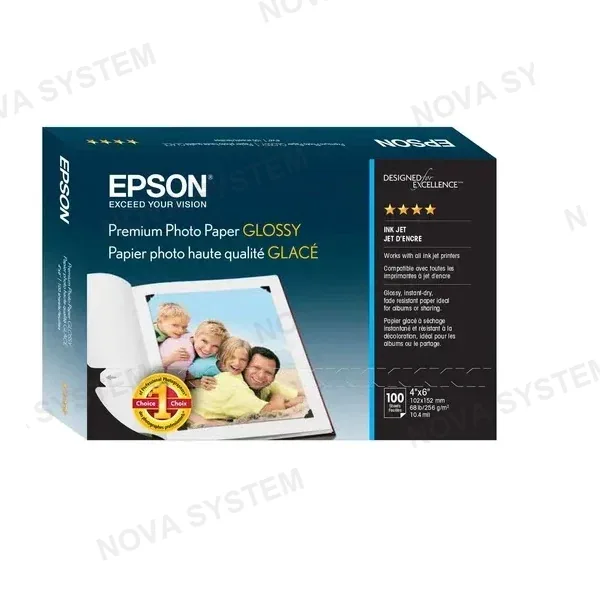 EPSON EPSON S041727 Papel Fotografico PremiunBrillante Glossy 4x6 de 100 Hojas