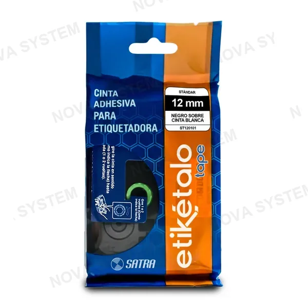 ETIKETALO TAPE ETIKETALO TAPE FX120102 CINTA FLEXIBLE NEGRO SOBRE CINTA AMARILLO 12MM