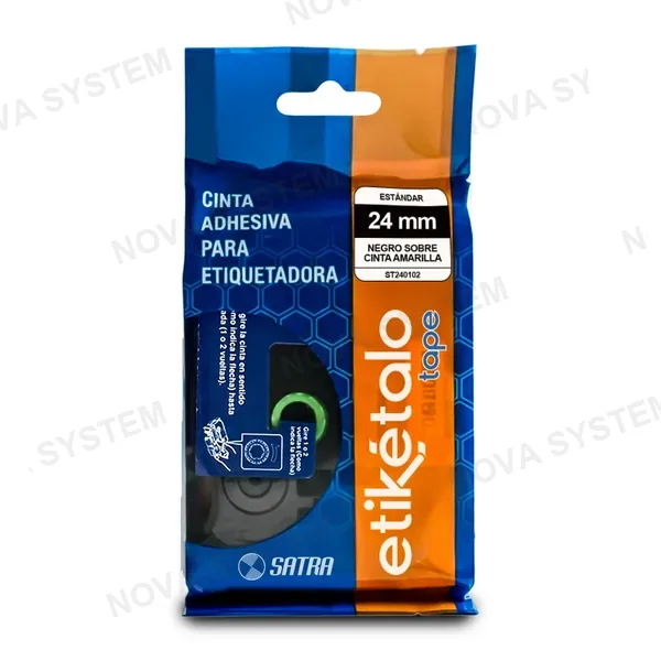ETIKETALO TAPE ETIKETALO TAPE FX240101 CINTA FLEXIBLE NEGRO SOBRE CINTA BLANCA 24MM