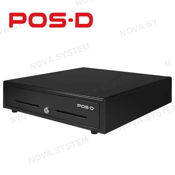 POS-D Gaveta de dinero POS-D CASH 410 para punto de venta, conector rj11 y boton manual de apertura. Con 5 divisiones para billetes y 8 para monedas.