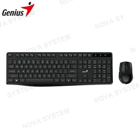 GENIUS GENIUS KM-8206S Kit Teclado y Mouse Inalámbrico USB Multimedia SP Negro 31340017401