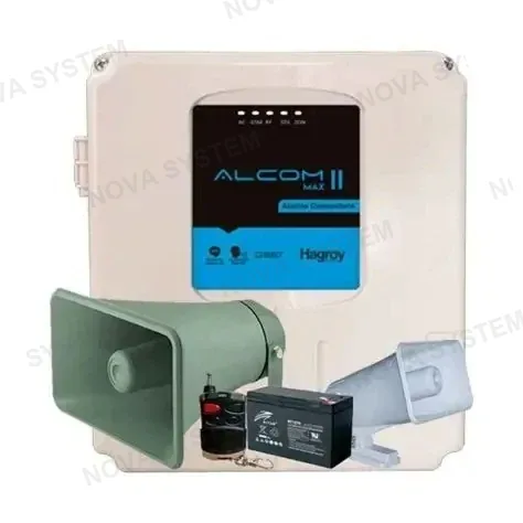 HAGROY HAGROY KIT-HG-ALCOMXII-4G220 Kit Alarma Comunitaria: Alcom Max 4G, Sirena, Batería, Llaveros