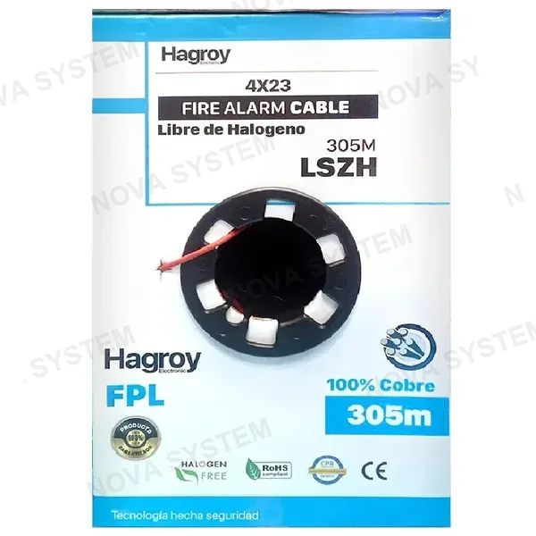 HAGROY HAGROY LSZH4X23AWG-UL Cable Sólido para Incendio FPL LSZH 4x23 305m