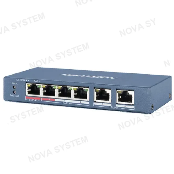 HIKVISION HIKVISION DS-3E0106HP-E Mini Switch PoE 4 Puertos PoE 10/100Mbps 60W