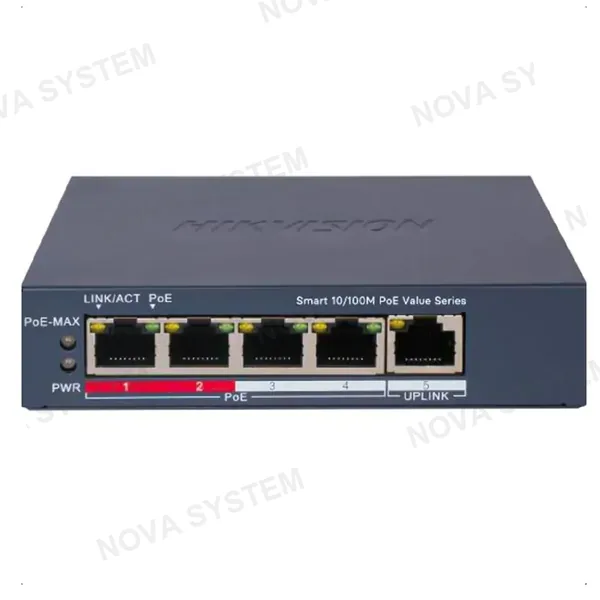 HIKVISION HIKVISION DS-3E1105P-EI/M Switch Administrable PoE 4 Puertos 10/100Mbps 1Uplink 45W