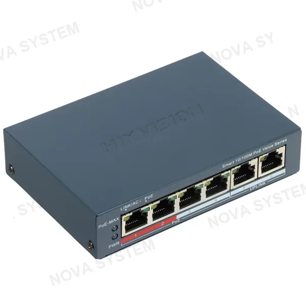 HIKVISION HIKVISION DS-3E1106P-EI/M Switch PoE 4 Puertos 10/100Mbps VLAN PoE Watchdog