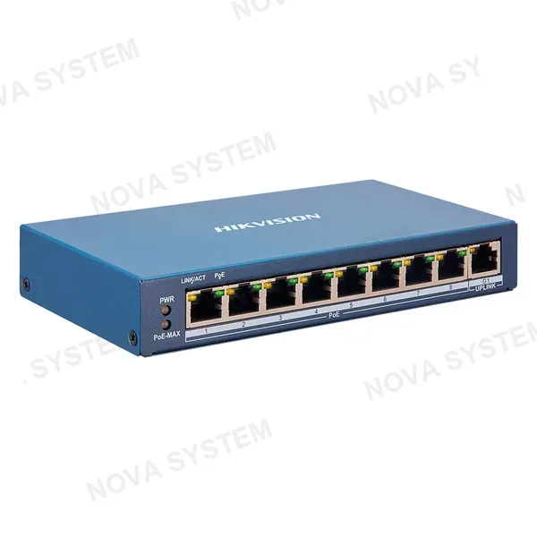 HIKVISION HIKVISION DS-3E1309P-EI/M Switch Smart Administrable 8 Puertos PoE 10/100 1Uplink Gigabit Watchdog L2 60W
